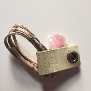Anthropologie bracelet  tassel pink snake design